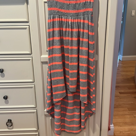 Women’s SZ M AQUA striped high low strapless dress - Picture 3 of 6